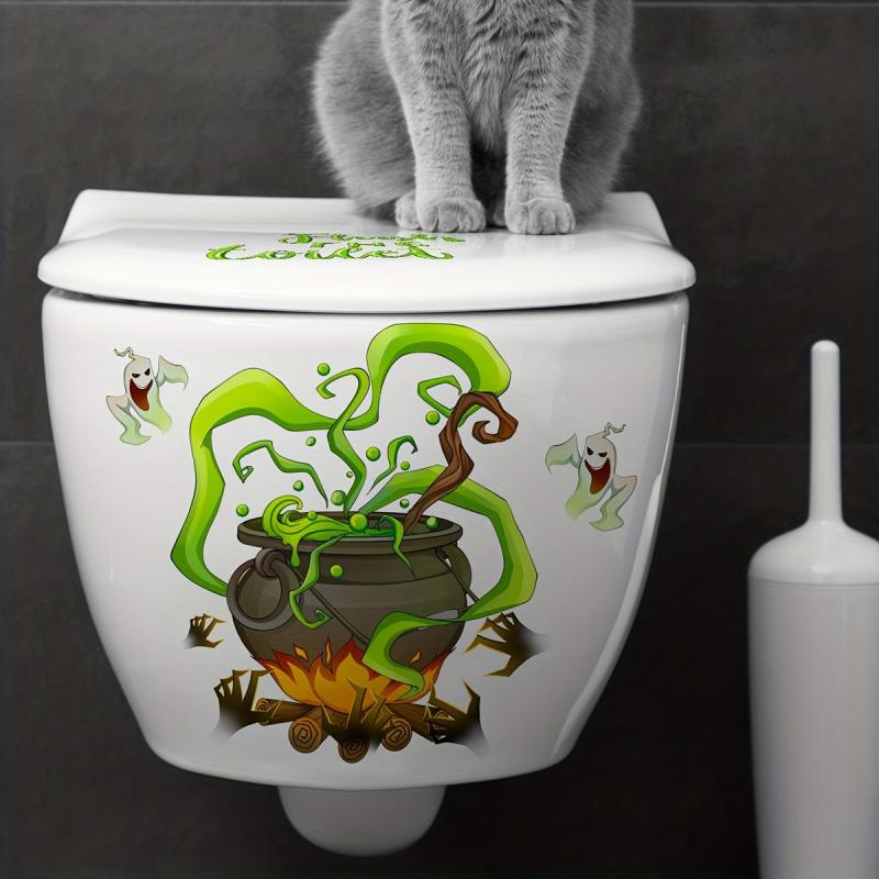 1PC Halloween English Cooker Toilet Sticker Room Decor