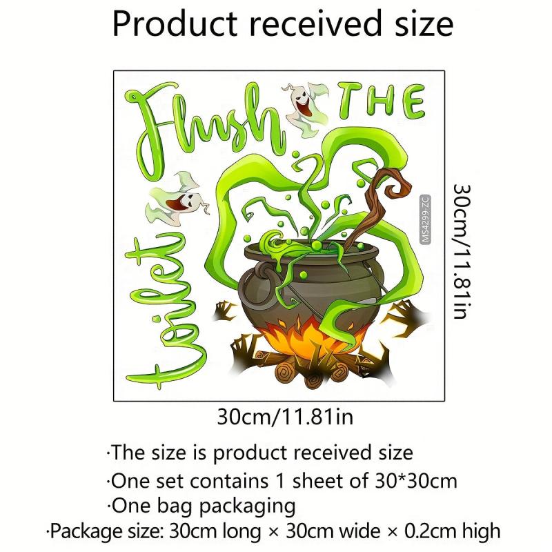 1PC Halloween English Cooker Toilet Sticker Room Decor