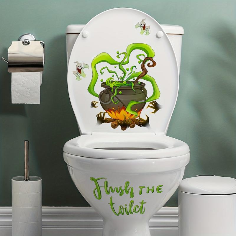 1PC Halloween English Cooker Toilet Sticker Room Decor