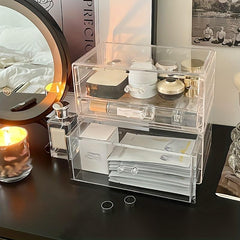 Acrylic Vanity Table Cosmetic Storage Box with Drawer