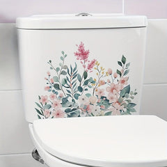 Flowers Pattern Toilet Stickers Self Adhesive Bathroom Wall Sticker Waterproof
