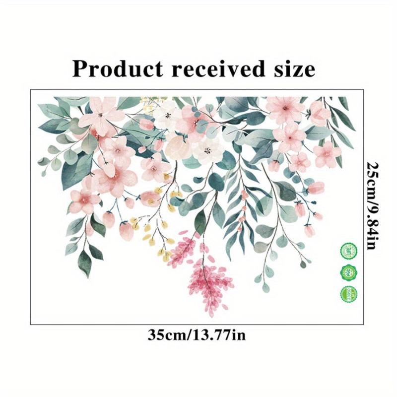 Flowers Pattern Toilet Stickers Self Adhesive Bathroom Wall Sticker Waterproof