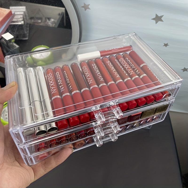 Acrylic Lipstick Storage Box Eyeshadow Makeup Organizer Dustproof Drawer Box