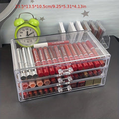 Acrylic Lipstick Storage Box Eyeshadow Makeup Organizer Dustproof Drawer Box