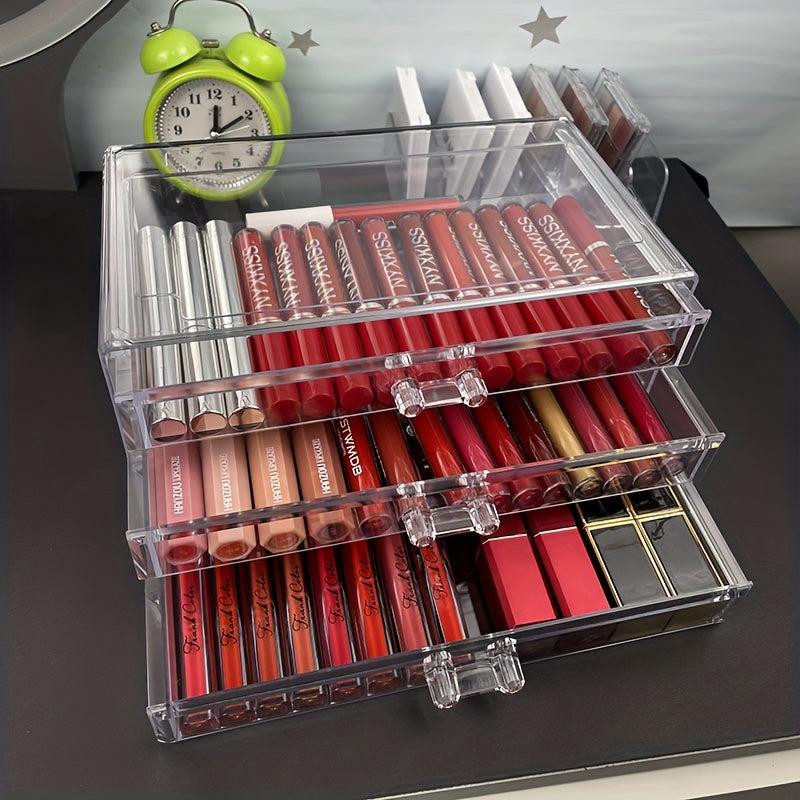Acrylic Lipstick Storage Box Eyeshadow Makeup Organizer Dustproof Drawer Box