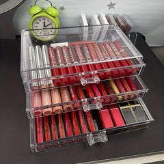 Acrylic Lipstick Storage Box Eyeshadow Makeup Organizer Dustproof Drawer Box