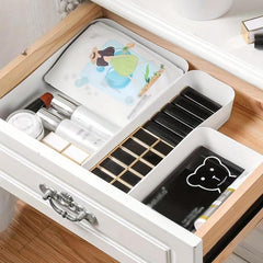 Japanese Style Cosmetic Storage Box Desktop Organiser Drawer Divider Grid Box