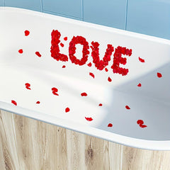 6pcs Rose Petal Bathtub Appliques LOVE Romantic Sticker Non-slip Decor