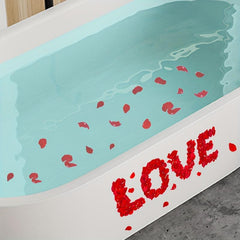 6pcs Rose Petal Bathtub Appliques LOVE Romantic Sticker Non-slip Decor