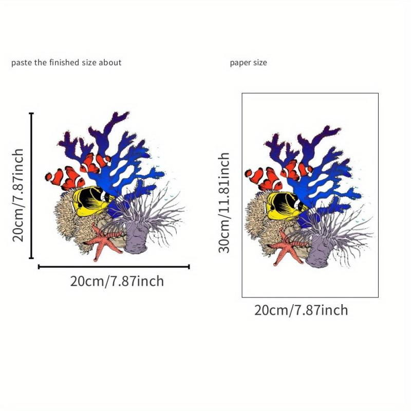 Underwater Coral Fish Toilet Lid Decal - Waterproof Tile Sticker