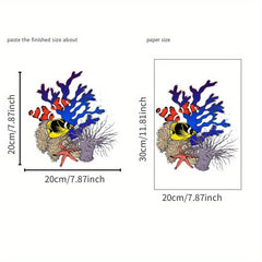 Underwater Coral Fish Toilet Lid Decal - Waterproof Tile Sticker