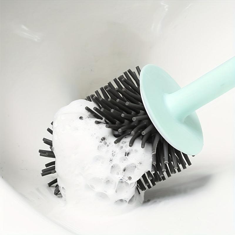 Soft Bristle Toilet Brush with Long Handle and Holder