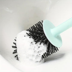 Soft Bristle Toilet Brush with Long Handle and Holder