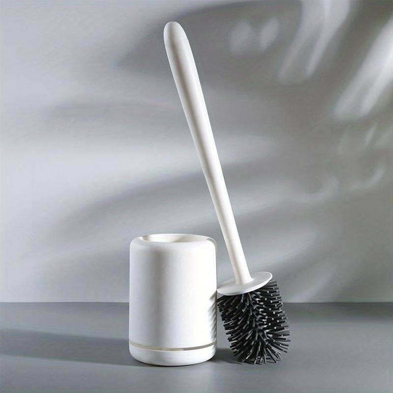 Soft Bristle Toilet Brush with Long Handle and Holder