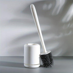 Soft Bristle Toilet Brush with Long Handle and Holder