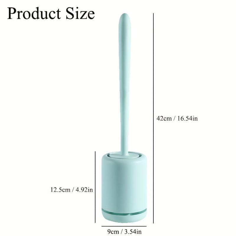 Soft Bristle Toilet Brush with Long Handle and Holder