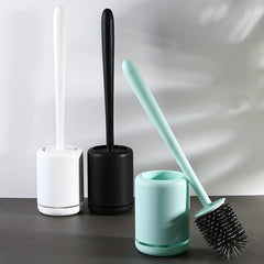 Soft Bristle Toilet Brush with Long Handle and Holder