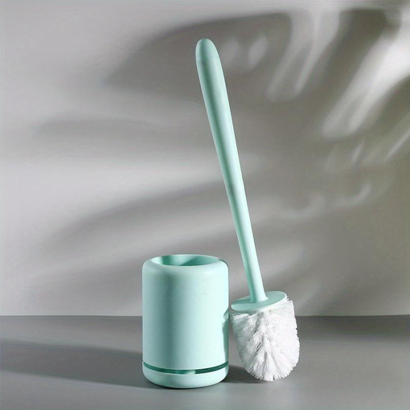 Soft Bristle Toilet Brush with Long Handle and Holder