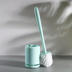 Soft Bristle Toilet Brush with Long Handle and Holder