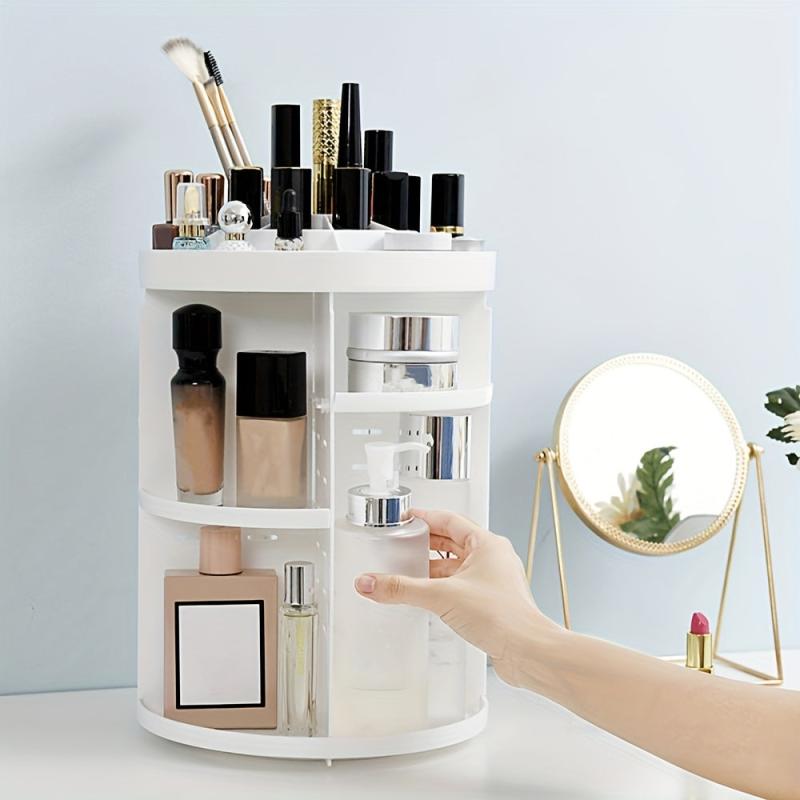 360u00b0 Rotating Makeup Organizer Adjustable Storage Rack