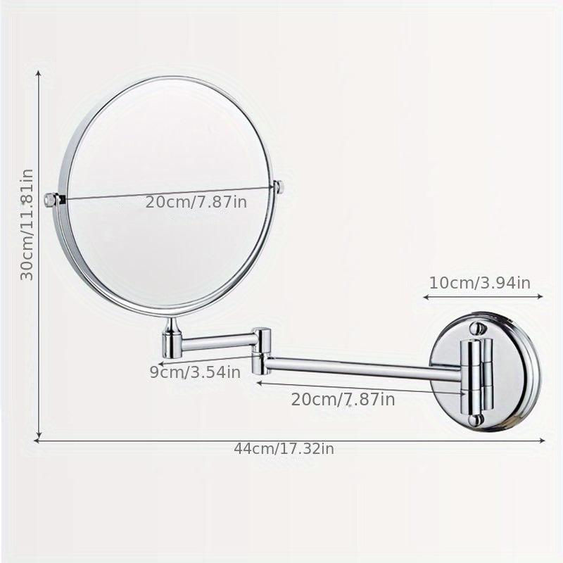 Stainless Steel Wall-Mounted 8-Inch 3X Magnification Makeup Mirror