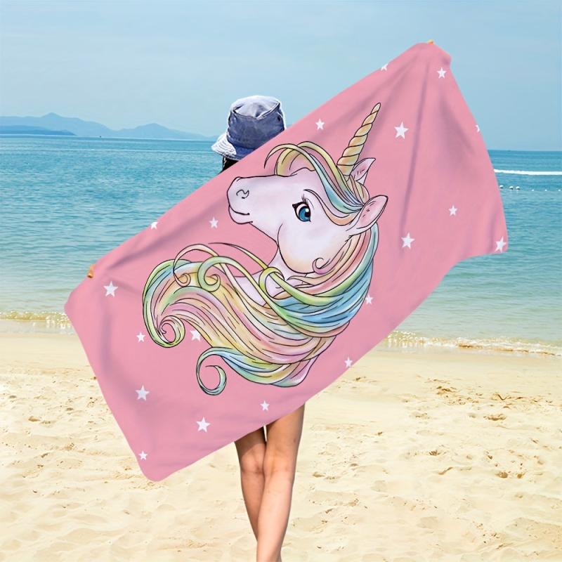 Pink Unicorn Beach Towel Microfiber Quick Drying 149x86cm