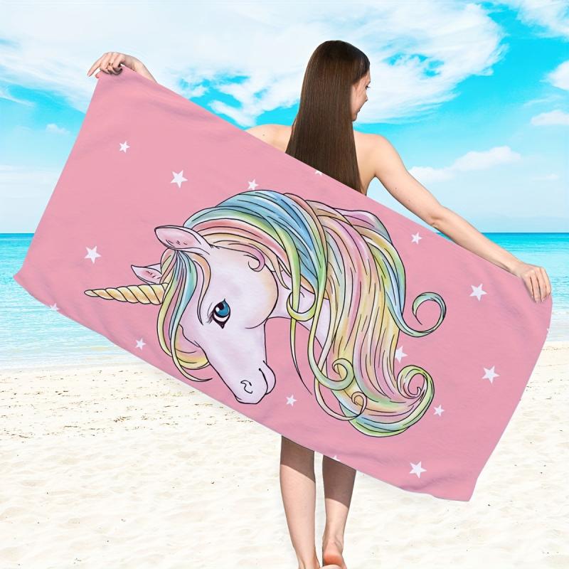Pink Unicorn Beach Towel Microfiber Quick Drying 149x86cm