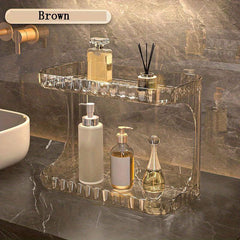Large Capacity Double Layer Cosmetic Storage Rack for Bathroom Table