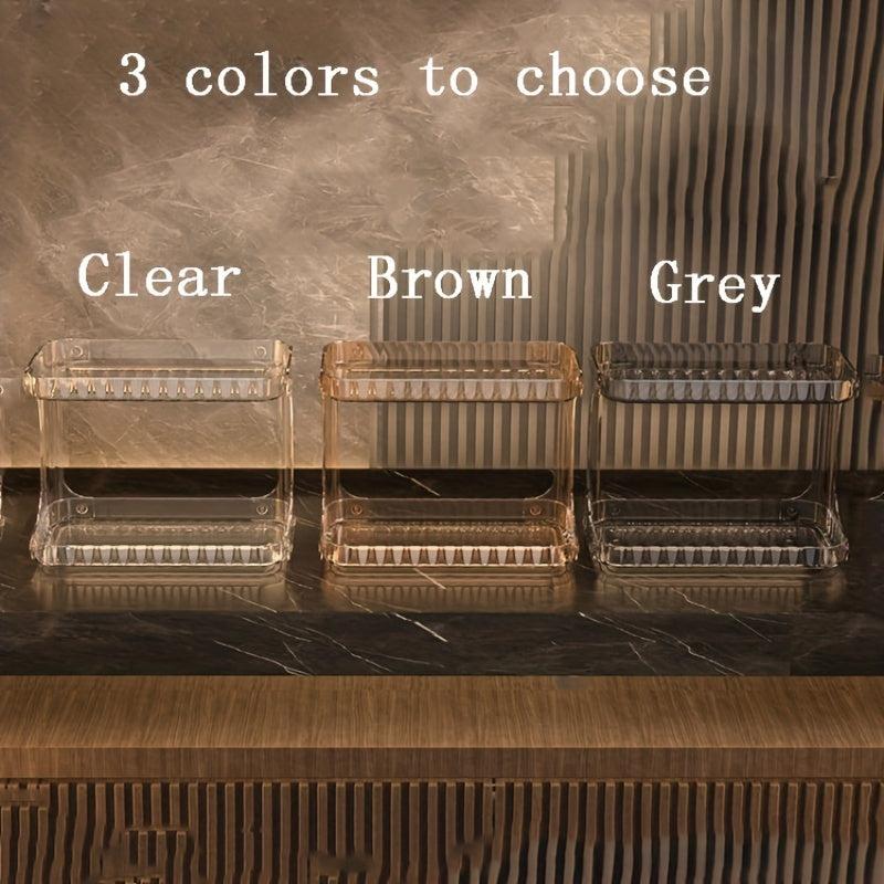 Large Capacity Double Layer Cosmetic Storage Rack for Bathroom Table