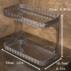 Large Capacity Double Layer Cosmetic Storage Rack for Bathroom Table