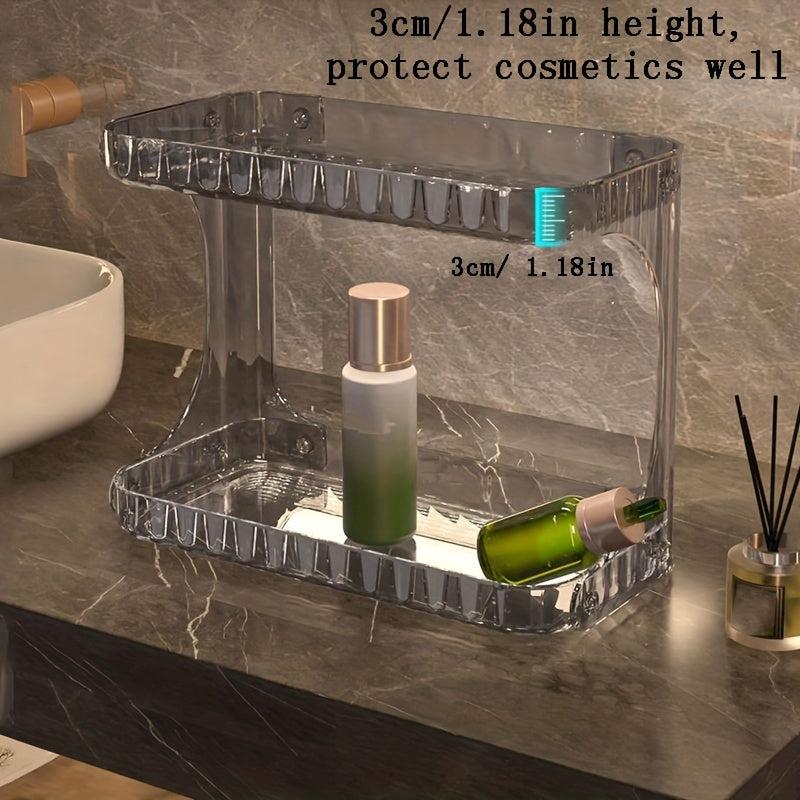 Large Capacity Double Layer Cosmetic Storage Rack for Bathroom Table