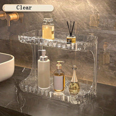 Large Capacity Double Layer Cosmetic Storage Rack for Bathroom Table