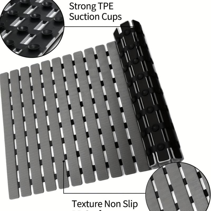Non Slip Bath Rug with Drain Holes and Suction Cups