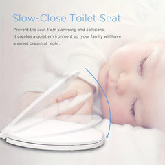 Slow Close Toilet Seat Easy Install Clean Lid Replacement Home Essential