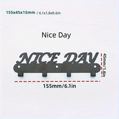Metal Towel Rack Letter Rack With 4 Hooks Wall Mounted Towel Holder