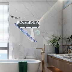 Metal Towel Rack Letter Rack With 4 Hooks Wall Mounted Towel Holder