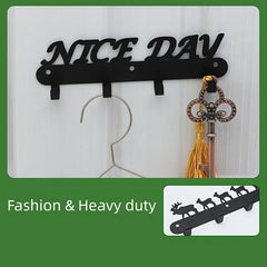 Metal Towel Rack Letter Rack With 4 Hooks Wall Mounted Towel Holder