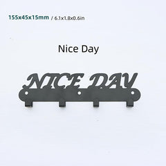 Metal Towel Rack Letter Rack With 4 Hooks Wall Mounted Towel Holder