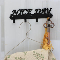 Metal Towel Rack Letter Rack With 4 Hooks Wall Mounted Towel Holder