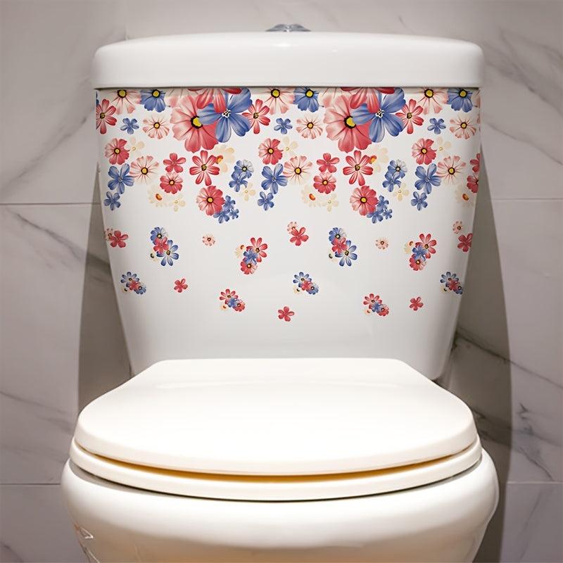 Romantic Flower Toilet Stickers - Home Decoration Tools