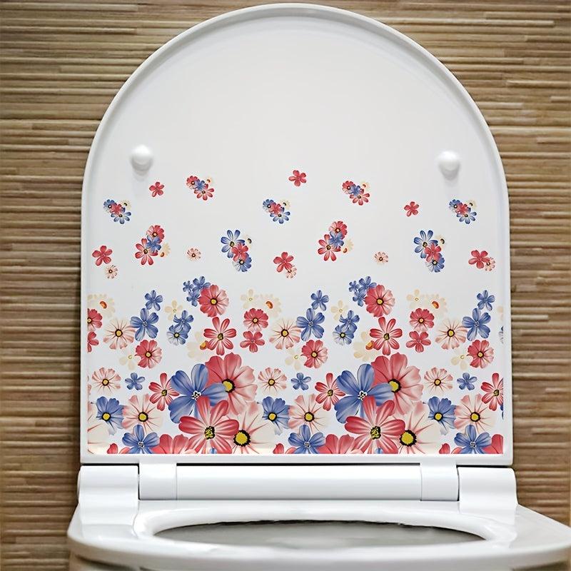 Romantic Flower Toilet Stickers - Home Decoration Tools