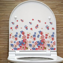 Romantic Flower Toilet Stickers - Home Decoration Tools