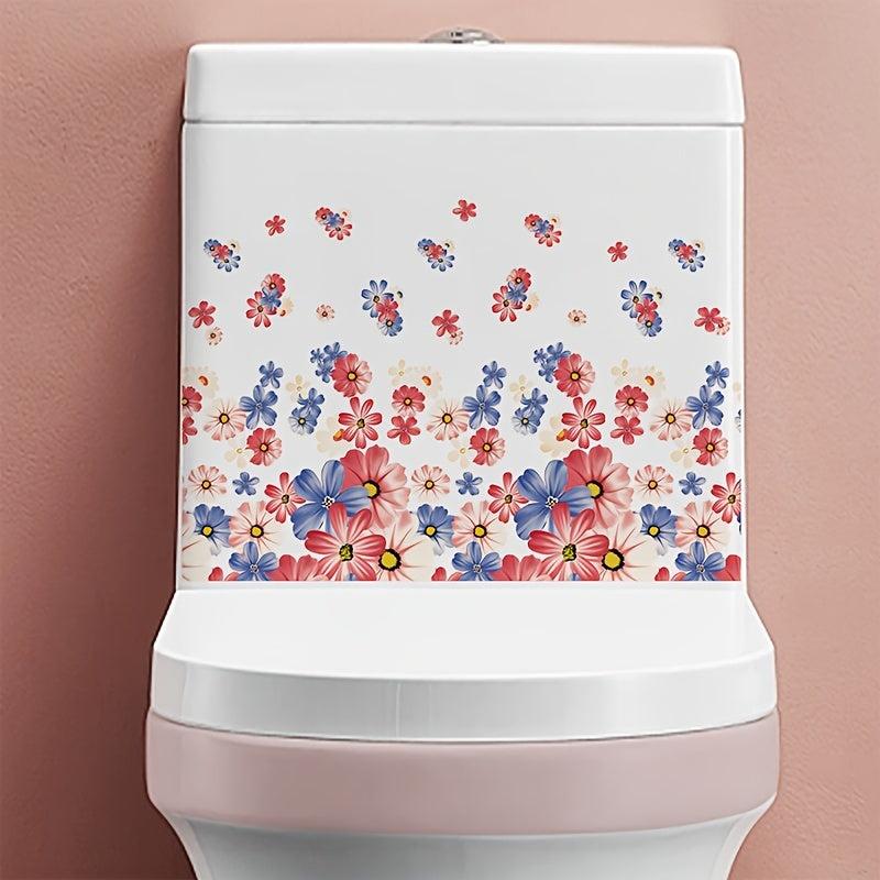 Romantic Flower Toilet Stickers - Home Decoration Tools