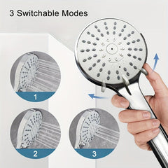 High Pressure 20 Rain Shower Head 3 Modes Handheld Shower
