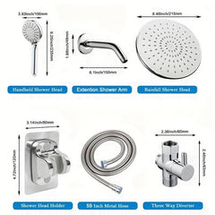 High Pressure 20 Rain Shower Head 3 Modes Handheld Shower