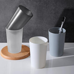 1pc Toothbrush Cup Home Bathroom Couple Wash Cup Frosted Plastic Mouthwash Cup