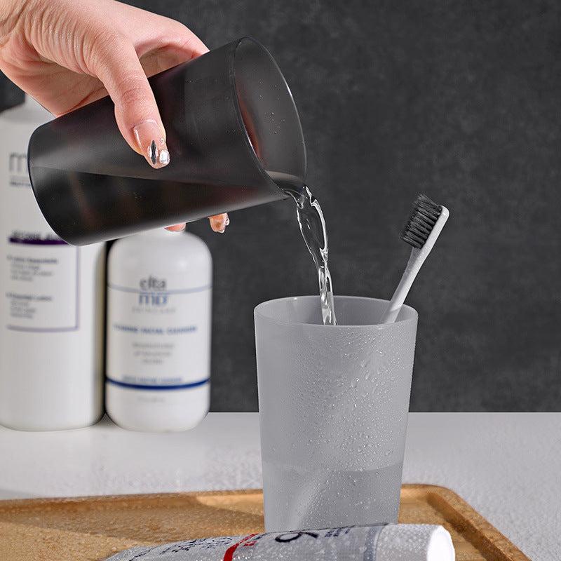 1pc Toothbrush Cup Home Bathroom Couple Wash Cup Frosted Plastic Mouthwash Cup