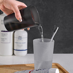 1pc Toothbrush Cup Home Bathroom Couple Wash Cup Frosted Plastic Mouthwash Cup