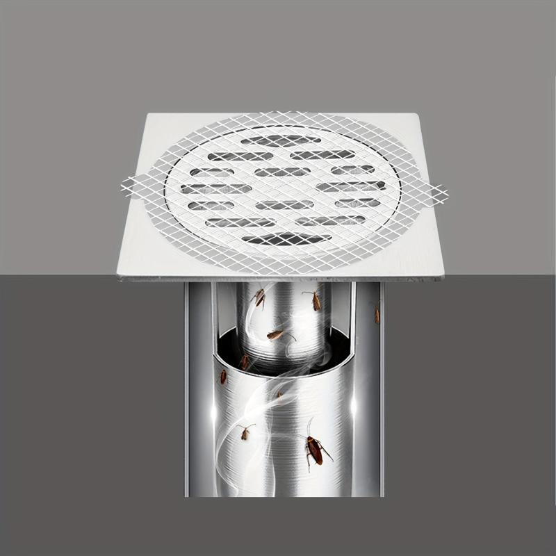 5pcs Mesh Shower Drain Covers Anti-clogging Sink Strainer Filter Stickers