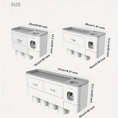 Wall Mounted Toothbrush Holder with Automatic Toothpaste Dispenser